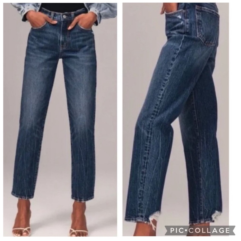 ABERCROMBIE & FITCH / The Boyfriend Mid Rise Dark Washed Jeans Size 27/4R